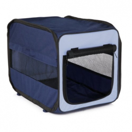 Trixie 39693 Transport-Hütte Twister, faltbar, hellblau/dunkelblau, Größe M, 50 × 52 × 76 cm -